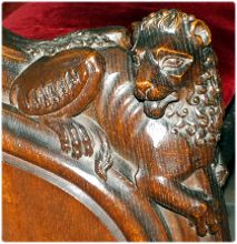 lion carving from late XIV century choir stall
