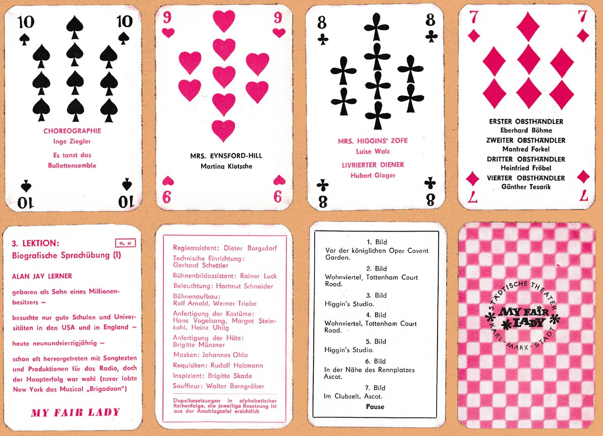 Theatre programme in the form of a pack of cards. East Germany, c.1967