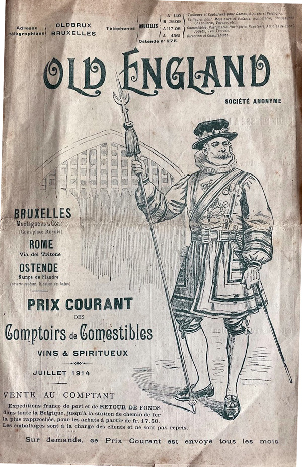 advertising folder from OLD ENGLAND July 1914