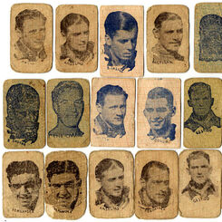 Children’s miniature football player cards, Montevideo, c.1928