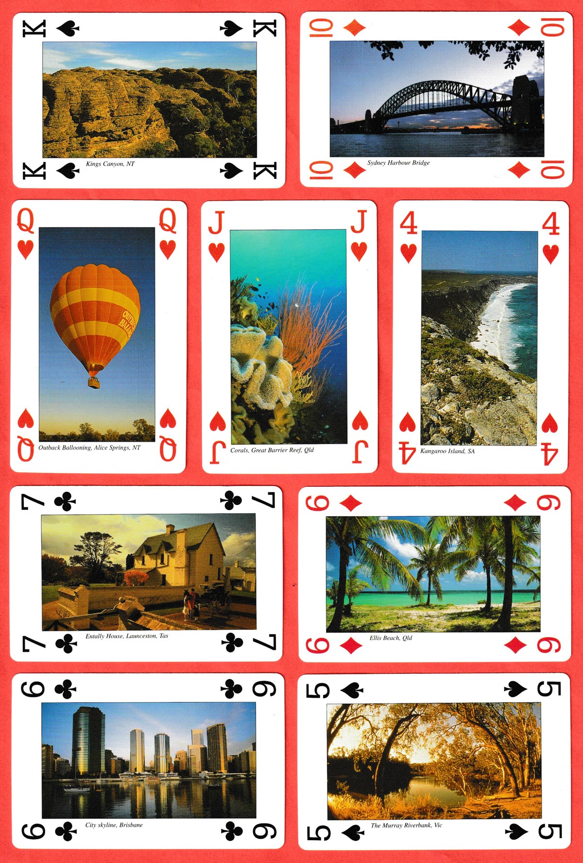 Scenic Views of Australia playing cards published by Hema Maps Pty Ltd, Brisbane, Australia, c2002