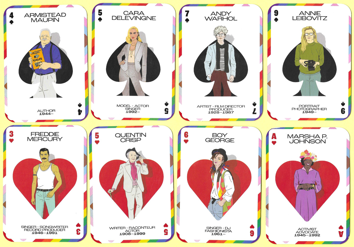 Pride playing cards designed by Phil Constantinesco, published in 2022 by Smith Street Gifts, Melbourne, Australia