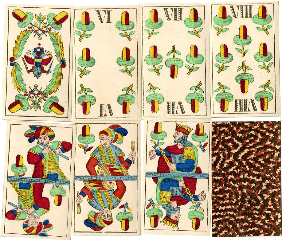 Double-ended, German-suited 36-card pack produced by Josef Glanz, printed by J. Wolf. © The Trustees of the British Museum