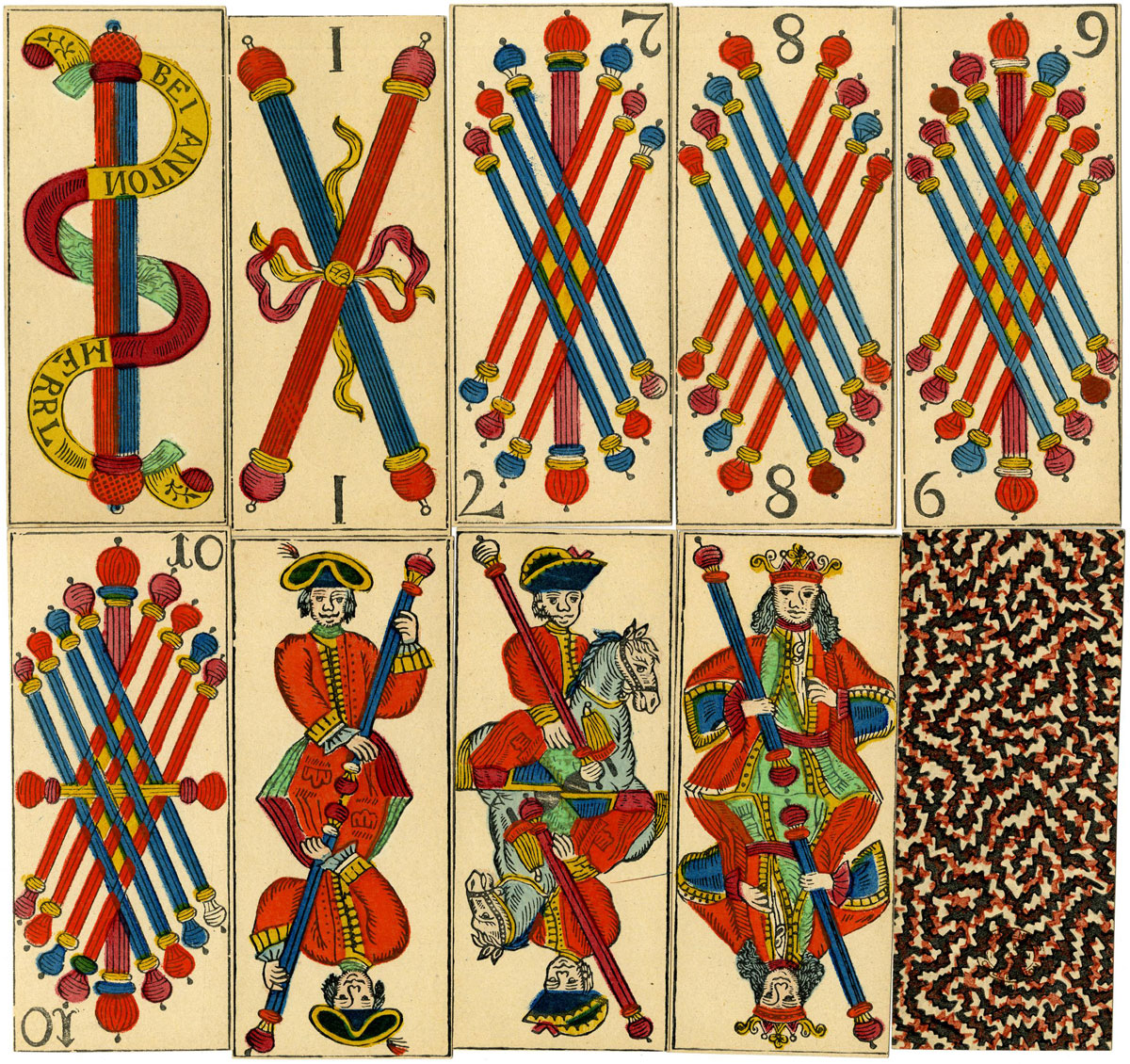 Trappola pack of 36 double-ended playing-cards published by Anton Herrl, Graz, Austria, late 19th Century. © The Trustees of the British Museum