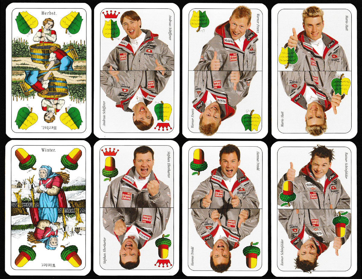 Austrian Ski Team ‘Seasons’ playing cards produced by Piatnik, c.2000