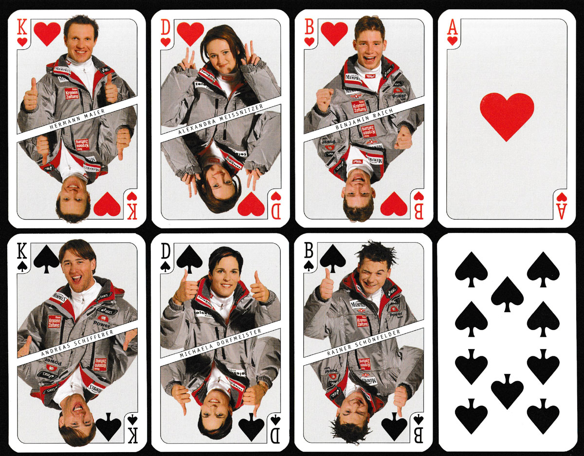 Austrian Ski Team French-suited playing cards produced by Piatnik, c.2000