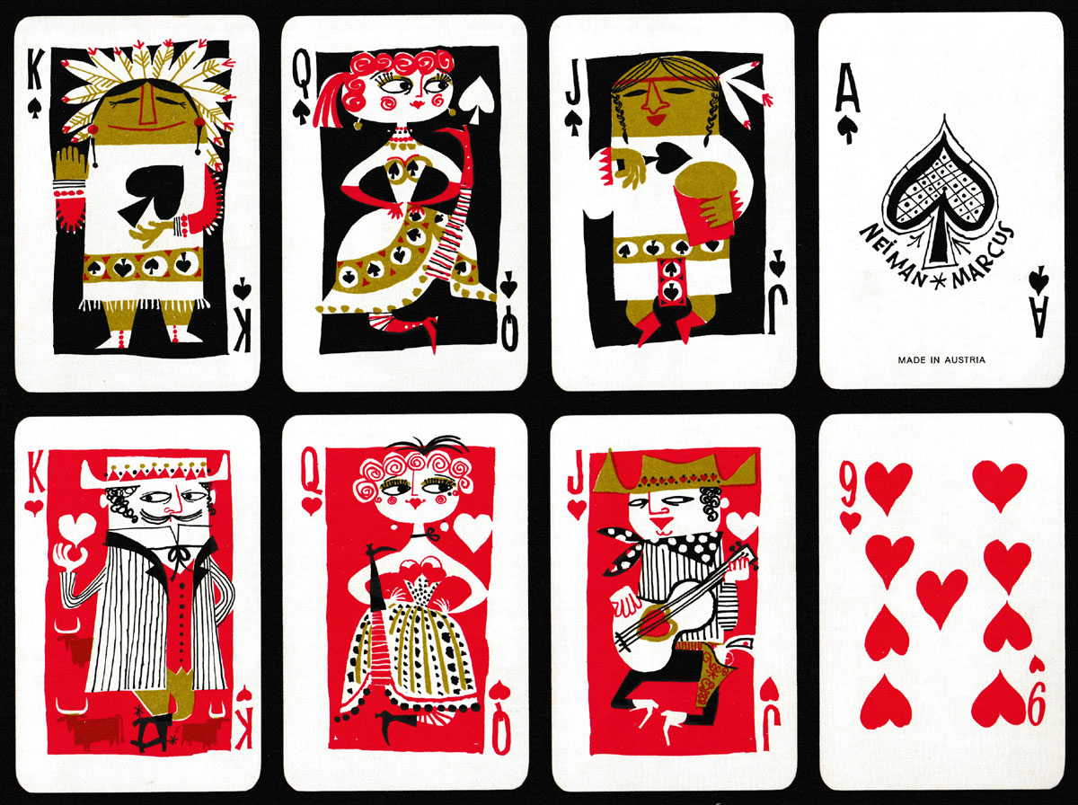 Neiman Marcus playing cards made by Piatnik, Vienna, Austria, for Neiman Marcus, Dallas, USA, c1961