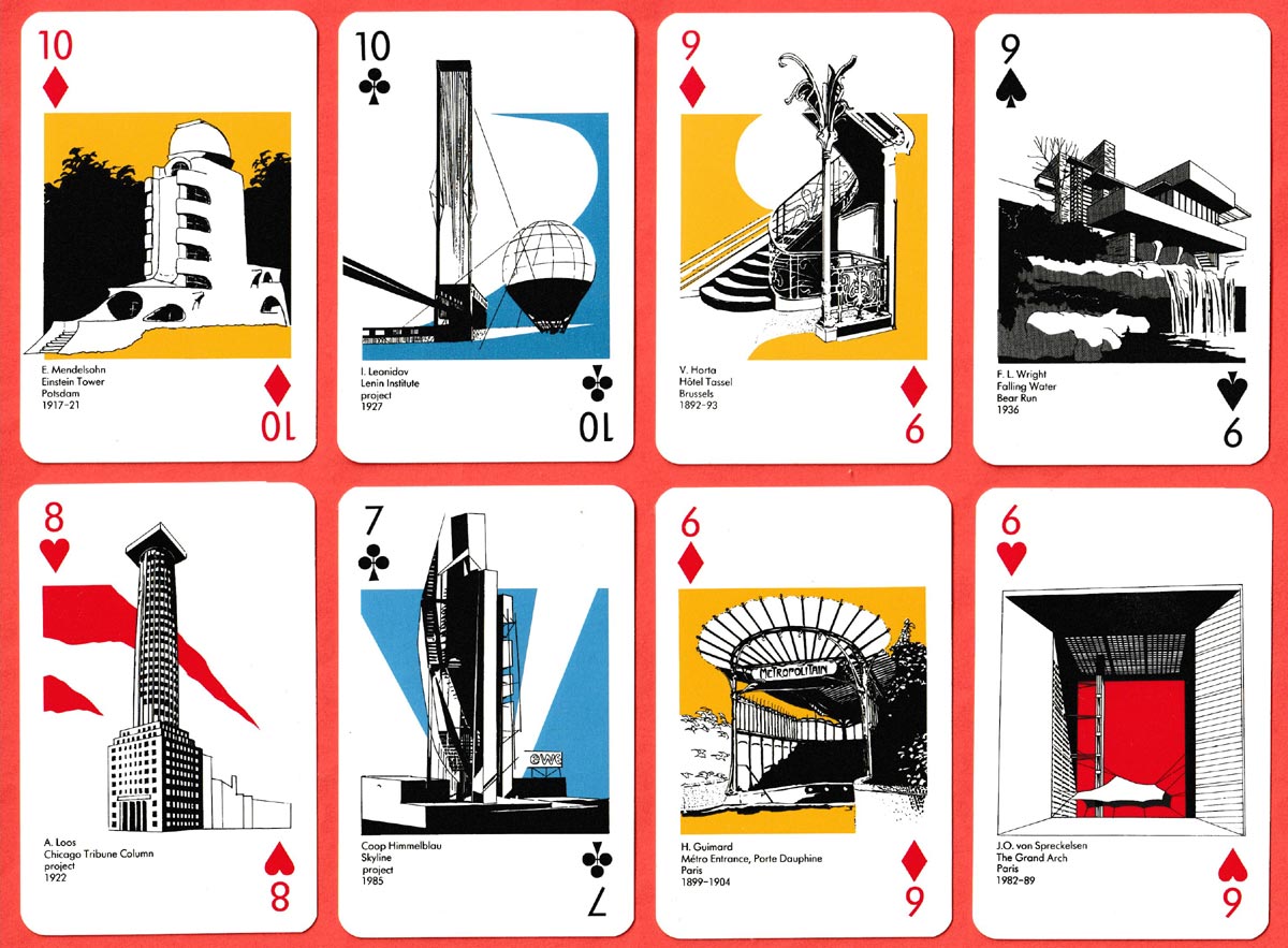 Play Archite3cture playing cards published by The Finnish Building Centre, Finland, 1990