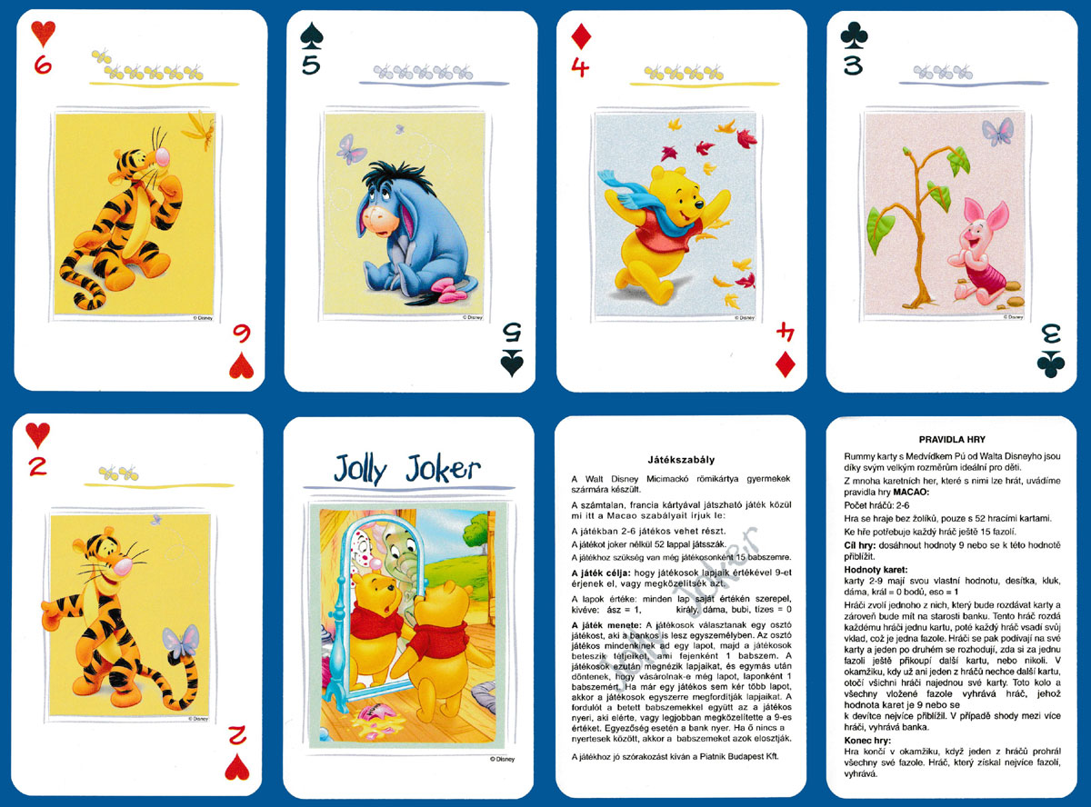 Winnie the Pooh Rummy (small) made by Piatnik, Vienna, Austria, for Piatnik Budapest and Piatnik Praha, c2009