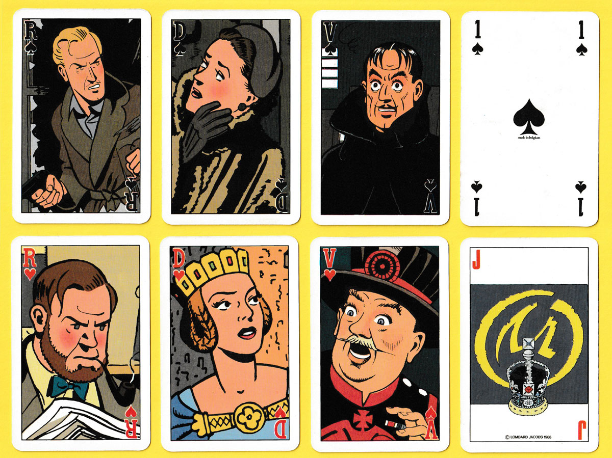 ‘Blake et Mortimer – La Marque jaune’ playing cards published by Éditions du Lombard,  © Lombard Jacobs 1985