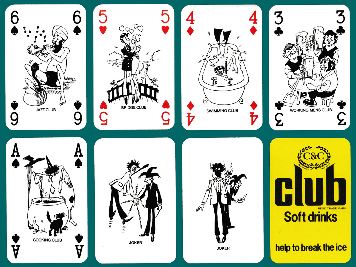 Club Soft Drinks promotional deck made by Carta Mundi, Turnhout, Belgium, 1980