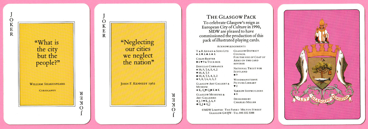 The Glasgow Pack commissioned by MDW Limited, Glasgow, Scotland, 1990. Printed by Carta Mundi © MDW Limited