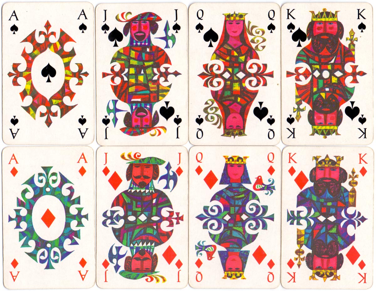 Playing cards designed by Max Velthuijs for KLM airlines first published c.1960