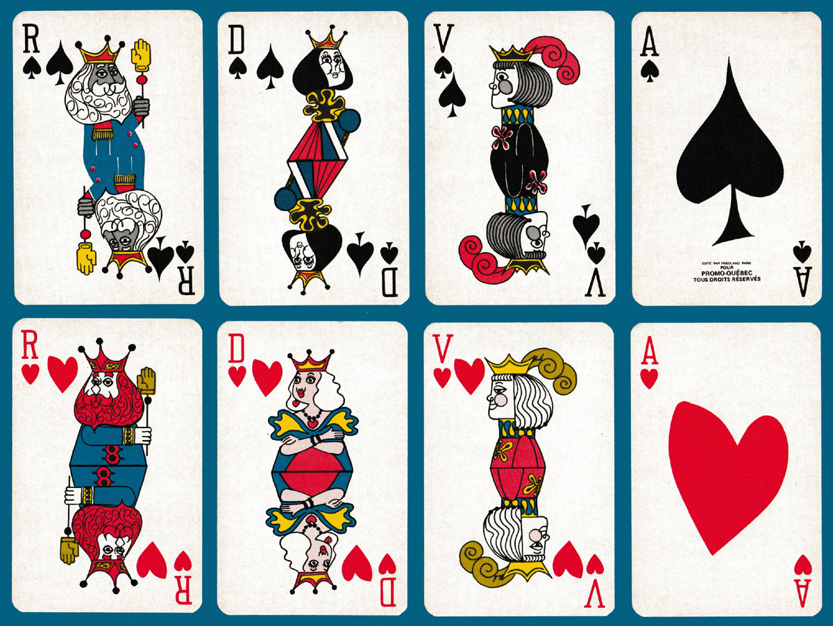 ‘Promo-Québec’ playing cards published by Friedland, Paris, France, for Promo-Québec, Montréal, Canada, 1973