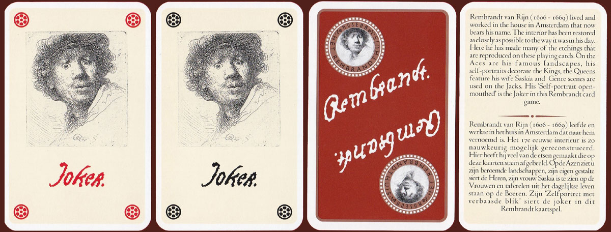 Rembrandt playing cards published by the Rembrandthuis (The Rembrandt House Museum) in Amsterdam