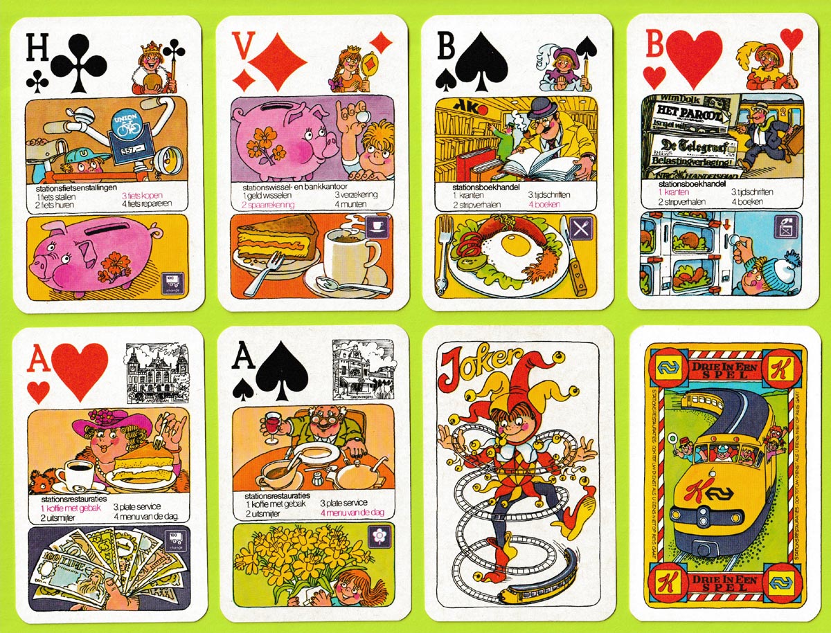 Stationskwartetspel (Railway Stations quartet game) published by Servex BV, Utrecht, 1975