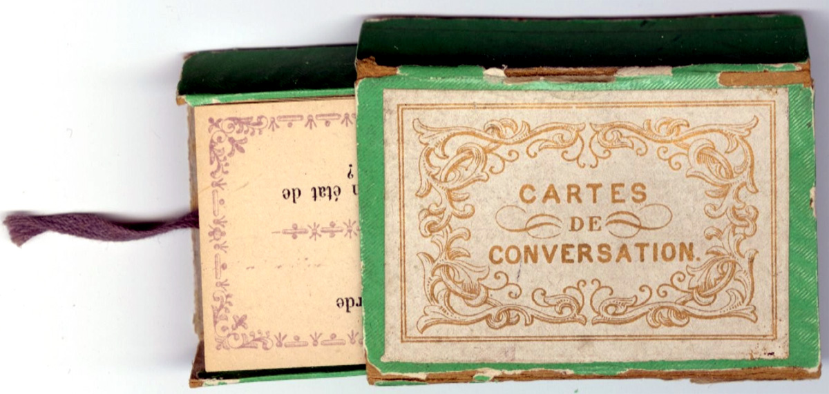 ‘Cartes de Conversation’ questions & answers card game printed by Daveluy, Bruges, c.1880. Image credit: National Playing Card Museum, Turnhout