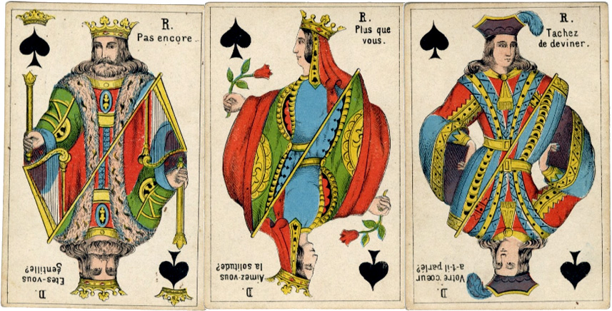 Questions & answers card game printed by Daveluy, Bruges, c.1880