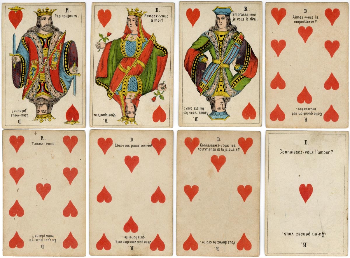 “Questions et réponses” card game by Daveluy, Bruges, c.1860-85 from the National Playing Card Museum in Belgium