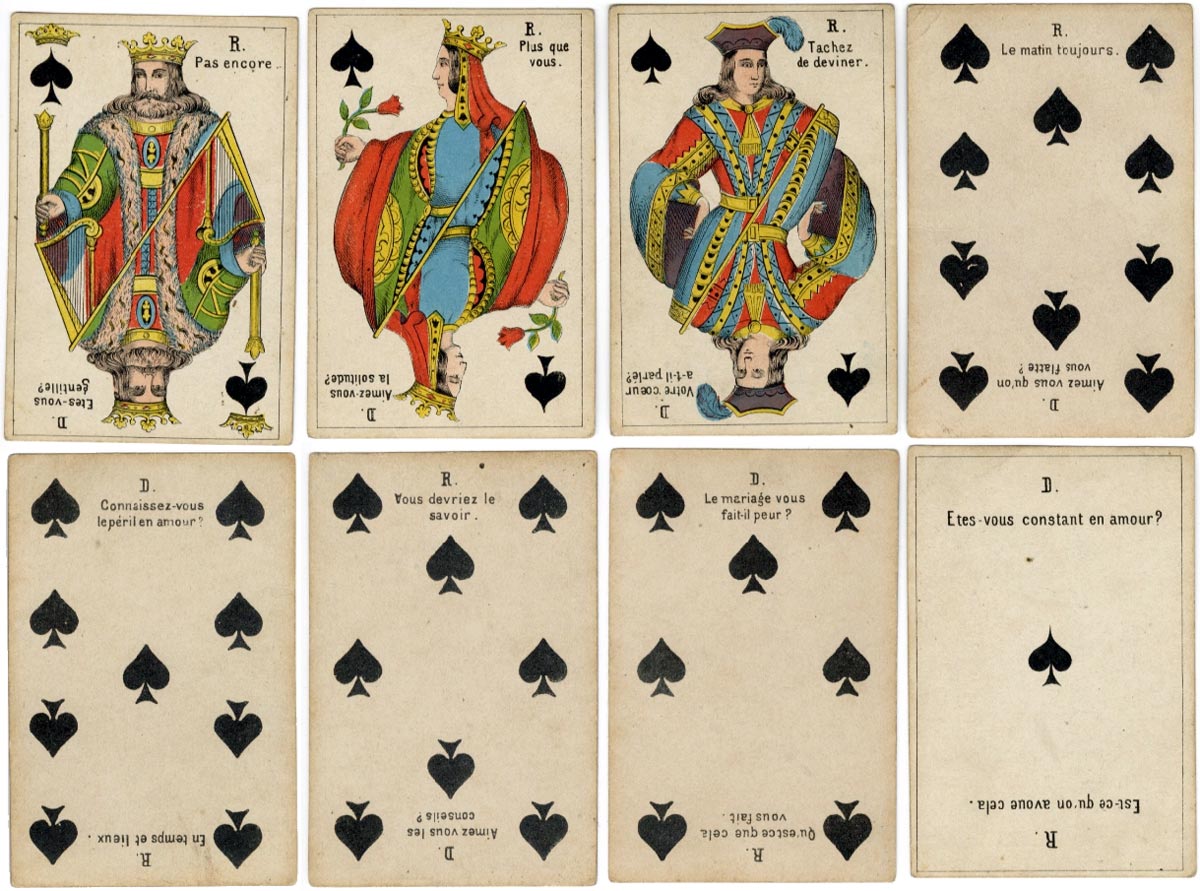 “Questions et réponses” card game by Daveluy, Bruges, c.1860-85 from the National Playing Card Museum in Belgium