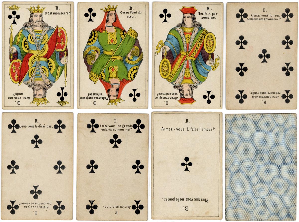 “Questions et réponses” card game by Daveluy, Bruges, c.1860-85 from the National Playing Card Museum in Belgium