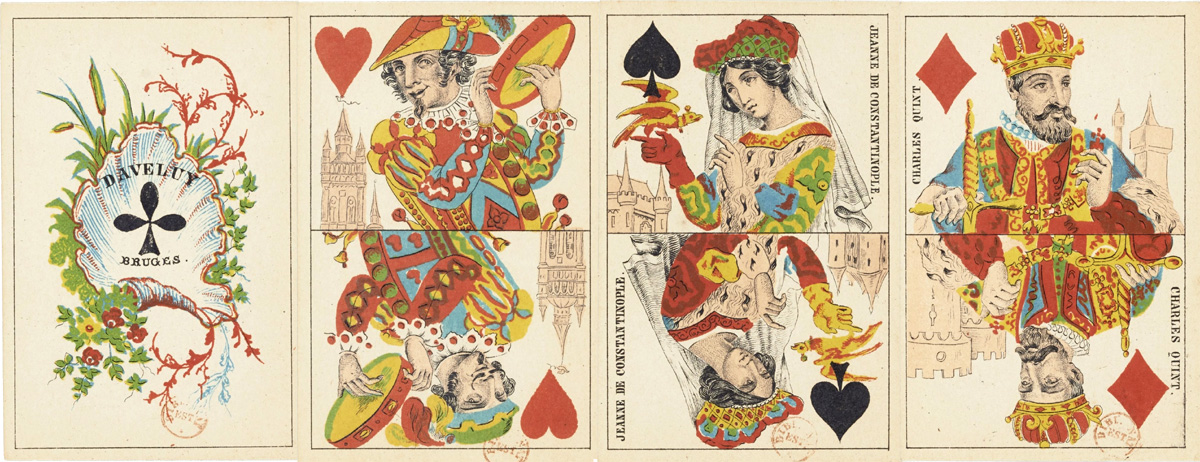 double-ended deck by Daveluy with historical characters and jesters as jacks, c.1850