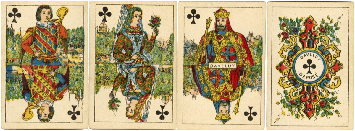 Patience game with fantasy historical figures by Daveluy, Bruges, c.1875