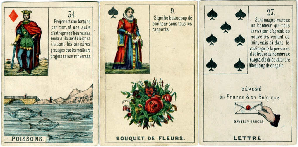 XIX century ‘Mlle Lenormand’ cartomancy deck by Daveluy, Bruges.