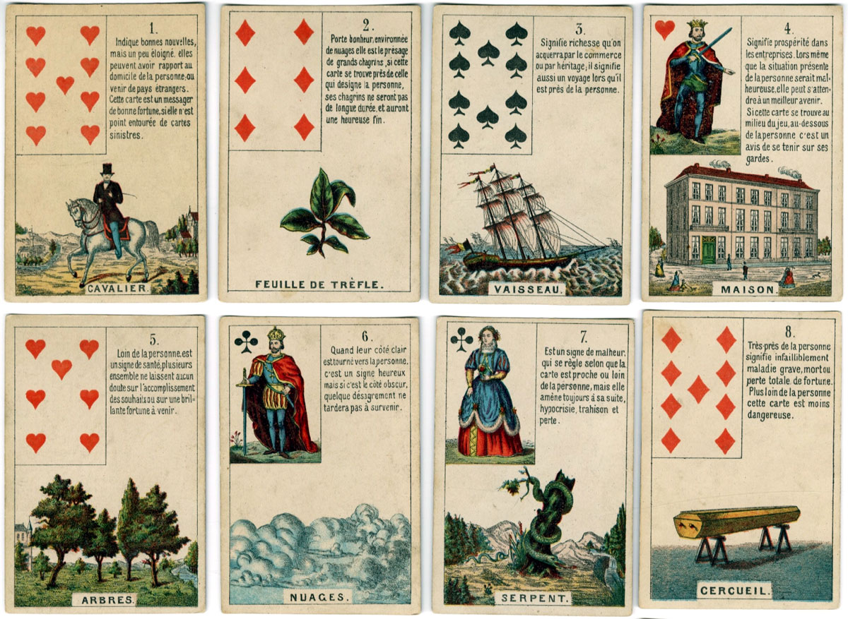 ‘Mlle Lenormand’ cartomancy deck by Daveluy, Bruges, 1873