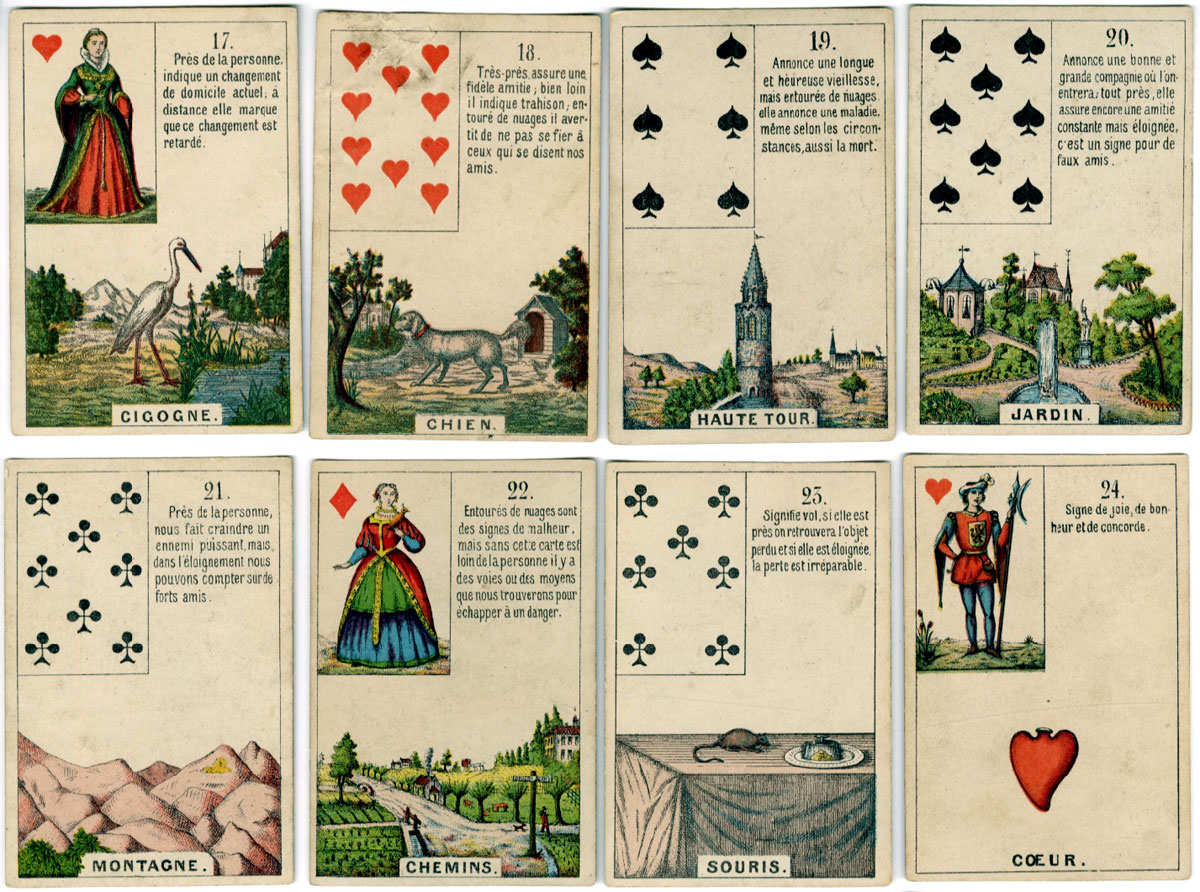 ‘Mlle Lenormand’ cartomancy deck by Daveluy, Bruges, 1873