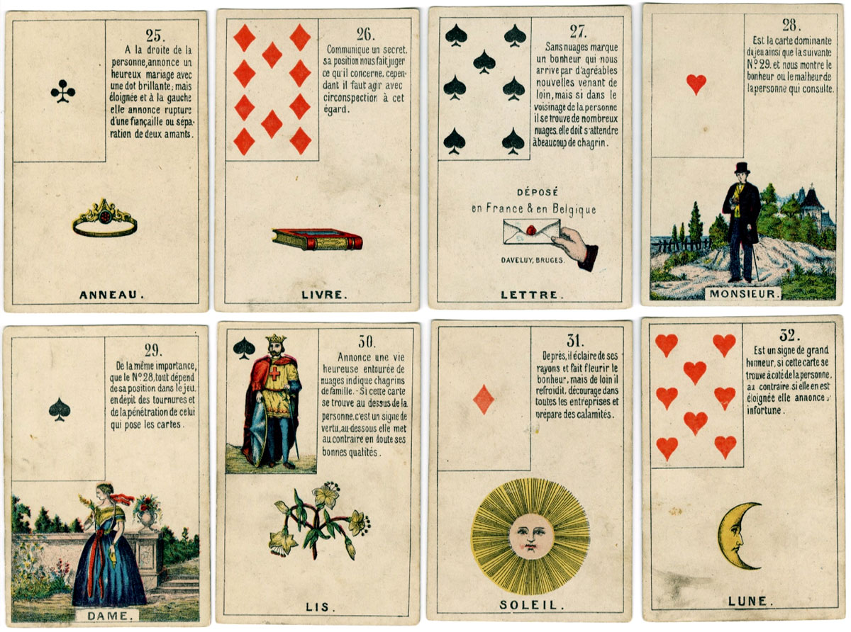 ‘Mlle Lenormand’ cartomancy deck by Daveluy, Bruges, 1873