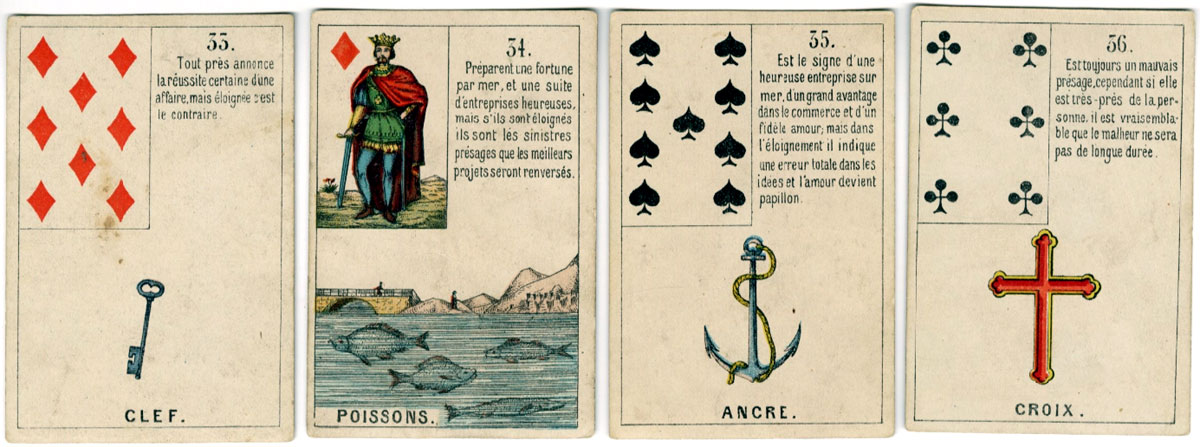 ‘Mlle Lenormand’ cartomancy deck by Daveluy, Bruges, 1873