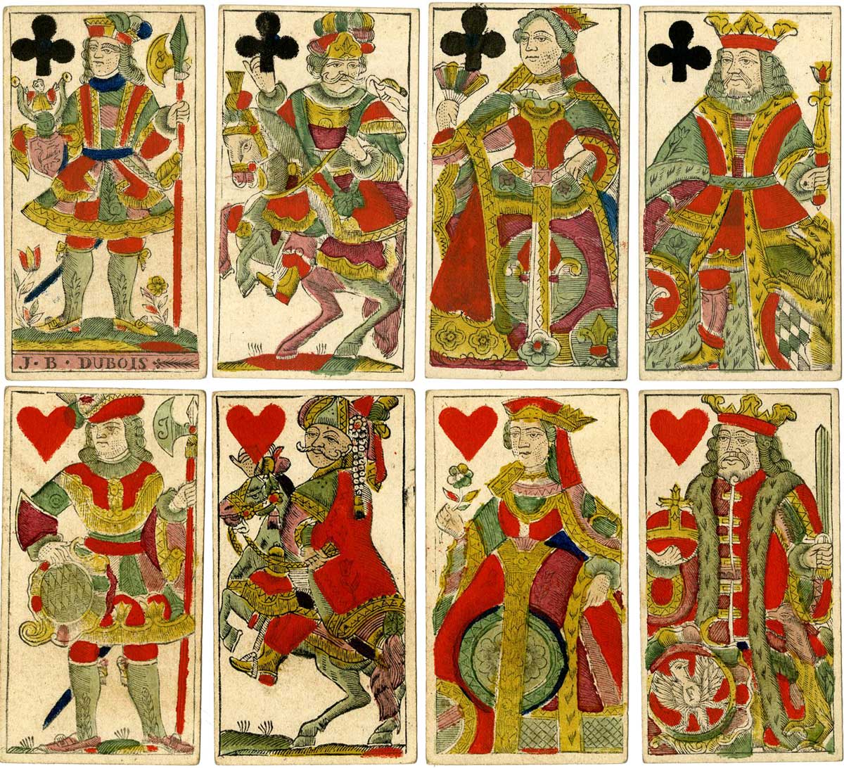 French-suited Animal Tarot by J B Dubois, Liège, 18th C.