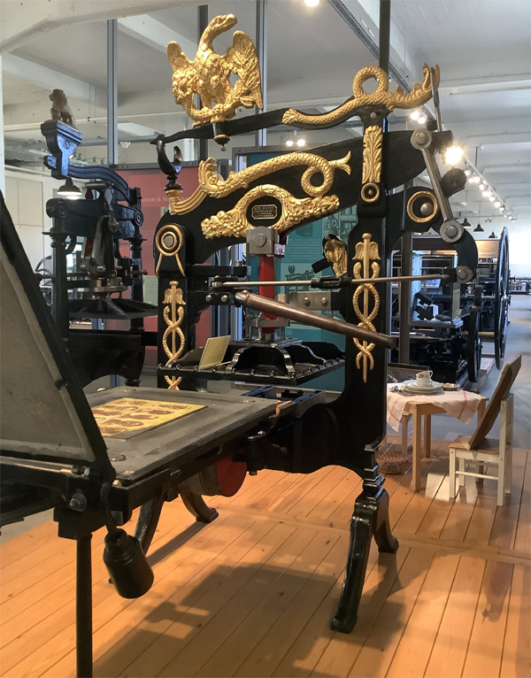 Early hand operated printing press from Turnhout Museum of Playing Cards