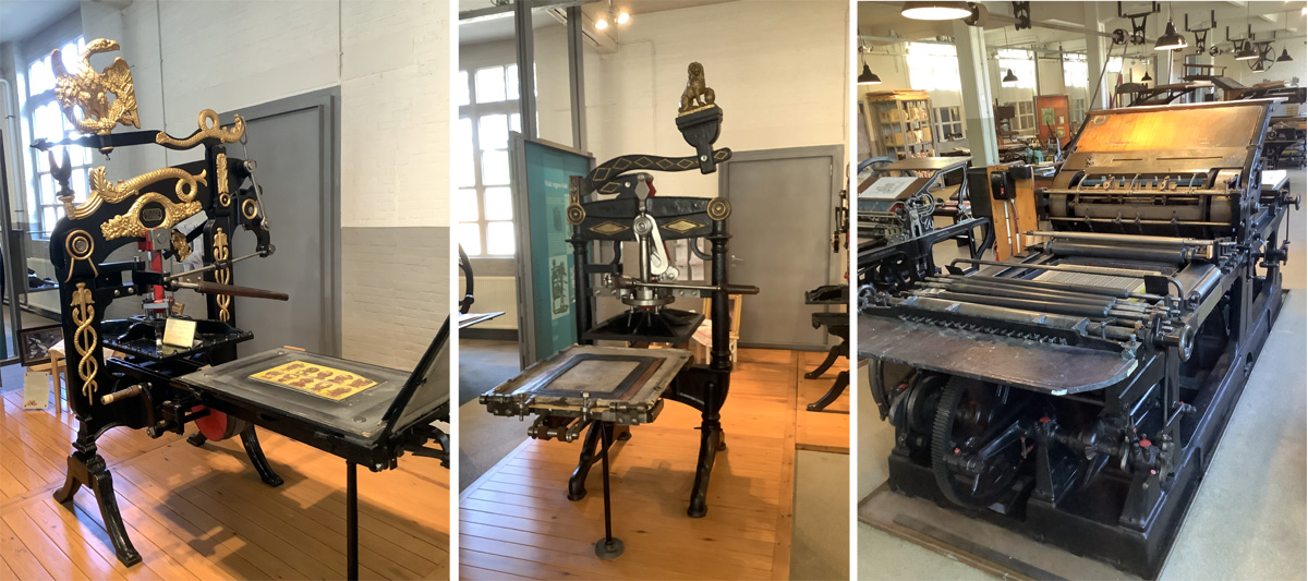 Antique printing presses from the Turnhout Playing Card Museum collection