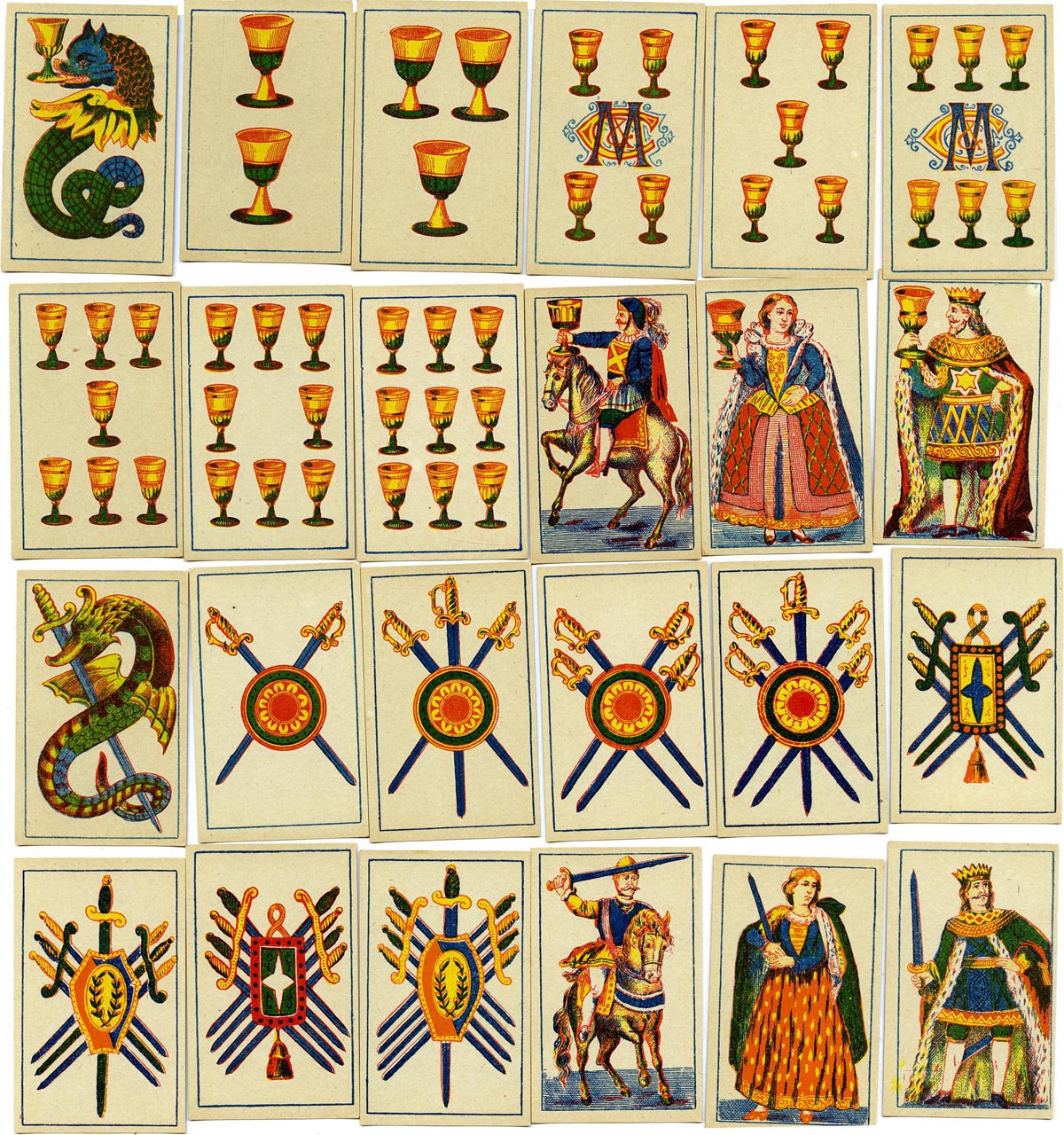 Portuguese cards made for Brazil with monogram M&C, c.1890. © The Trustees of the British Museum