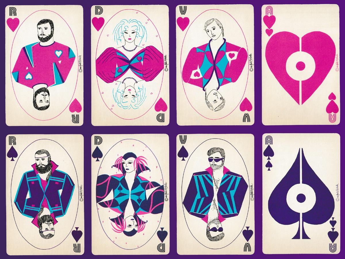 playing cards created and published by Ginette Robitaille, Canada, 1984