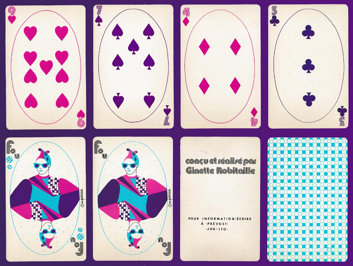 playing cards created and published by Ginette Robitaille, Canada, 1984