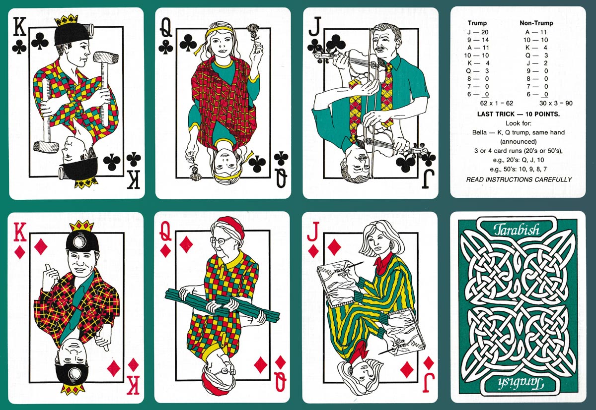 Tarabish playing cards developed and distributed by Ocean Promotion, Sydney, N.S., Canada, c1990