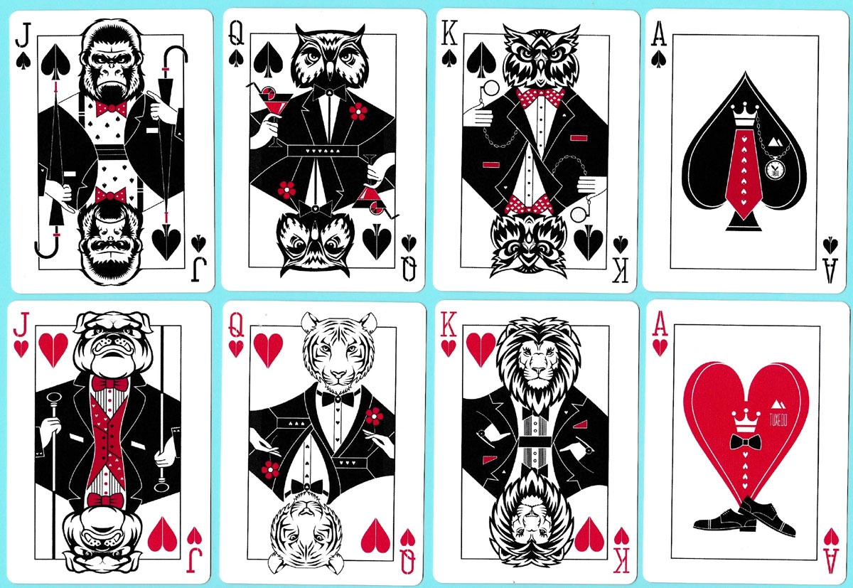 Tuxedo playing cards created by Natalia Silva via Kickstarter, 2016