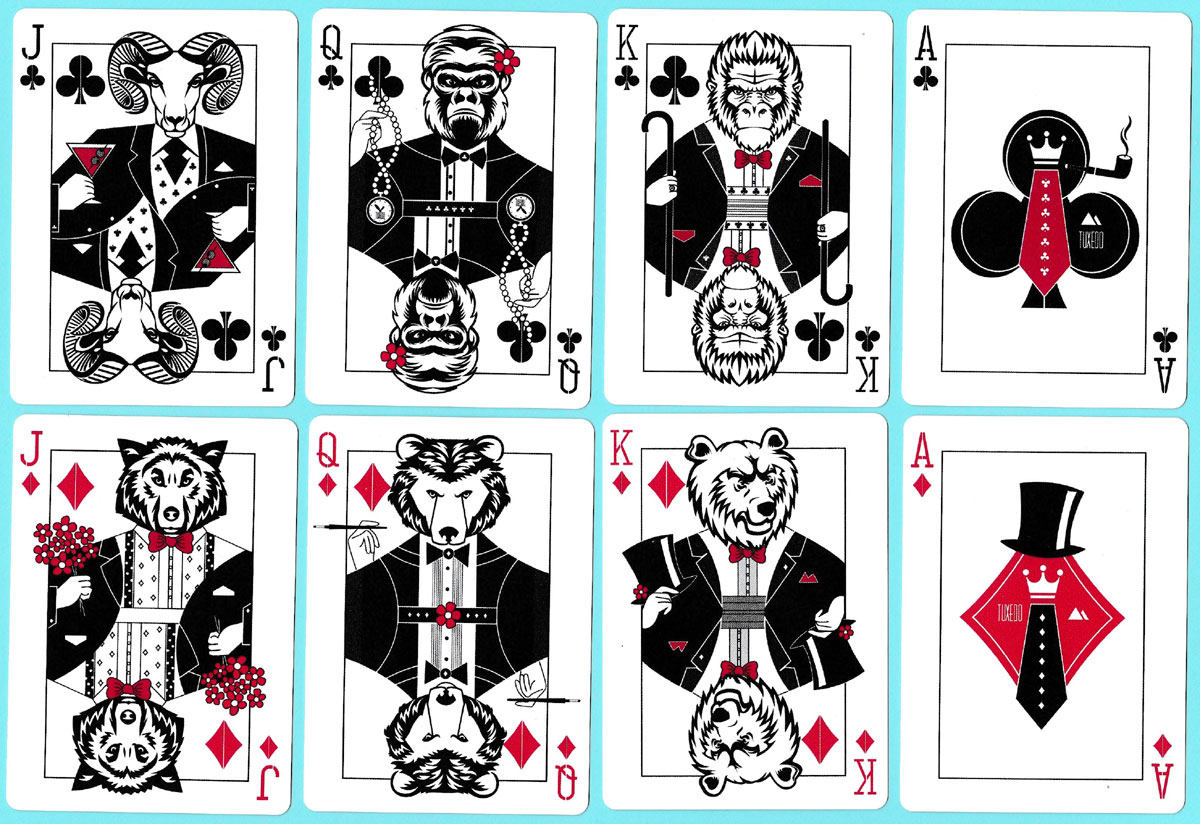 Tuxedo playing cards created by Natalia Silva via Kickstarter, 2016