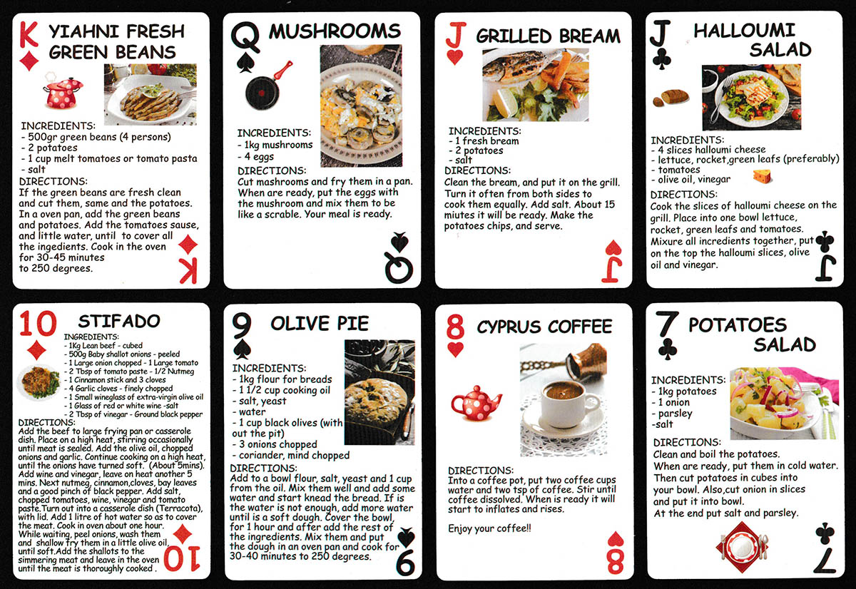 Traditional Cyprus Recipes playing cards, 