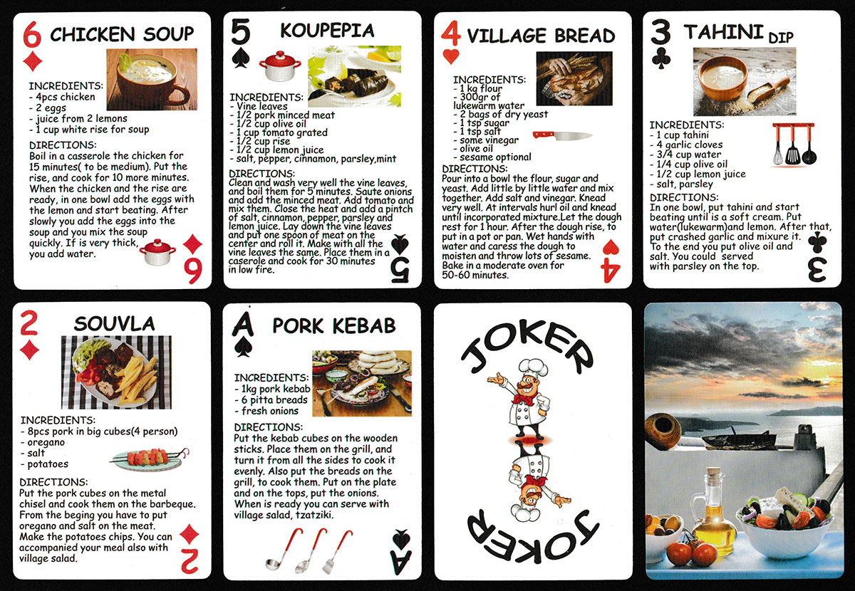 Traditional Cyprus Recipes playing cards, 