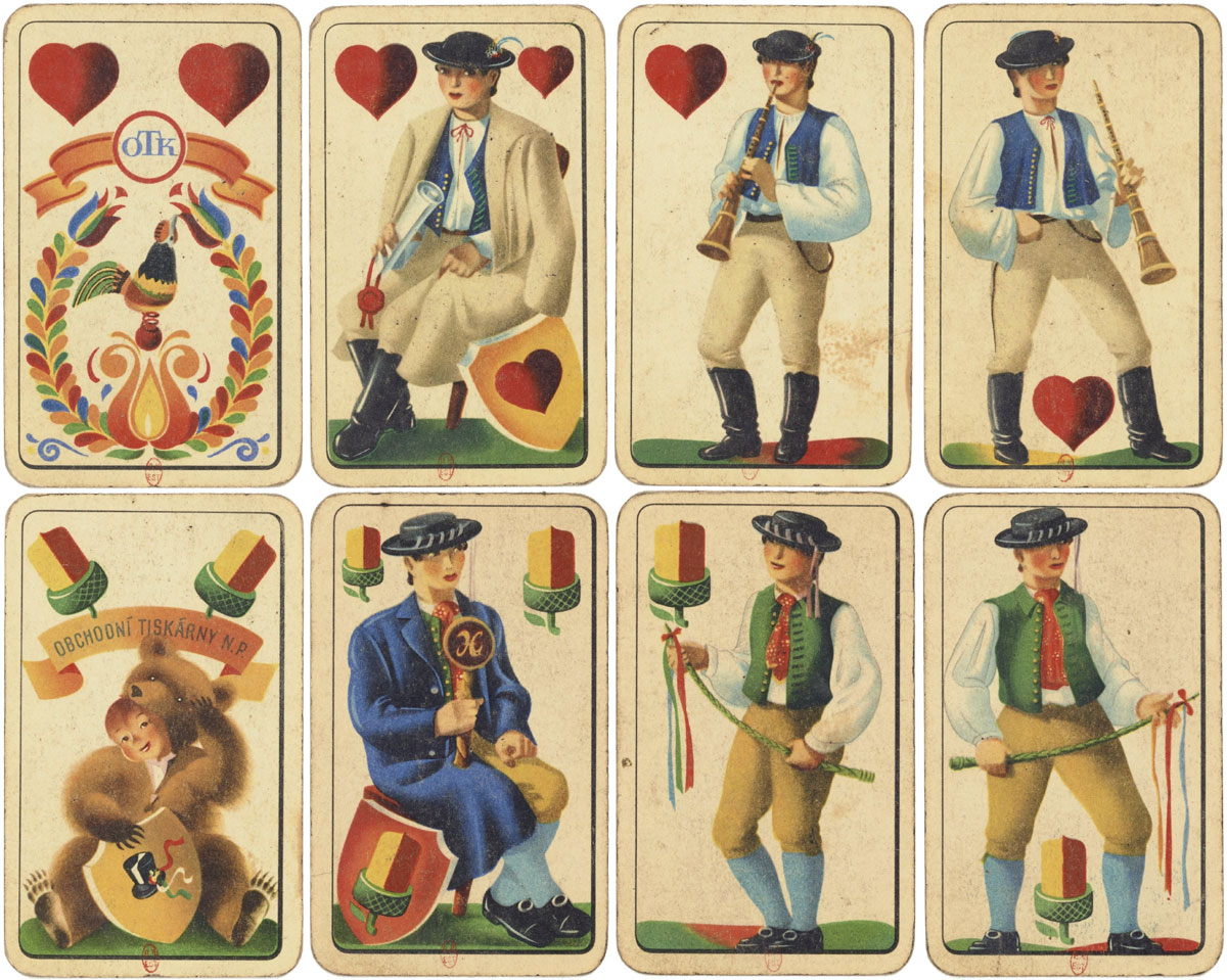 Czech playing cards with German suits, c.1950. Source gallica.bnf.fr