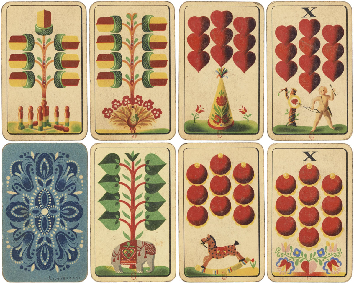 Czech playing cards with German suits, c.1950. Source gallica.bnf.fr