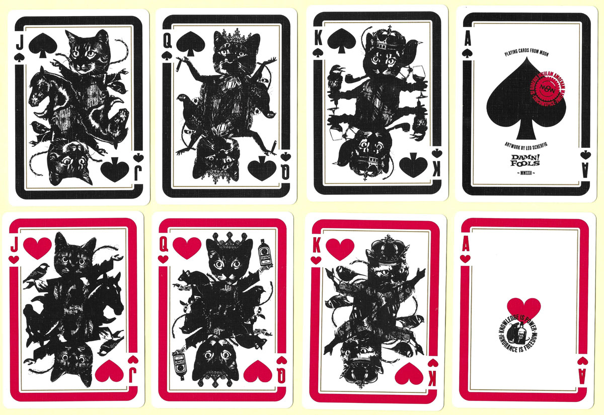 ‘Damn! Fools’ playing cards designed by Leo Scherfig and published by Moon, Denmark, 2022