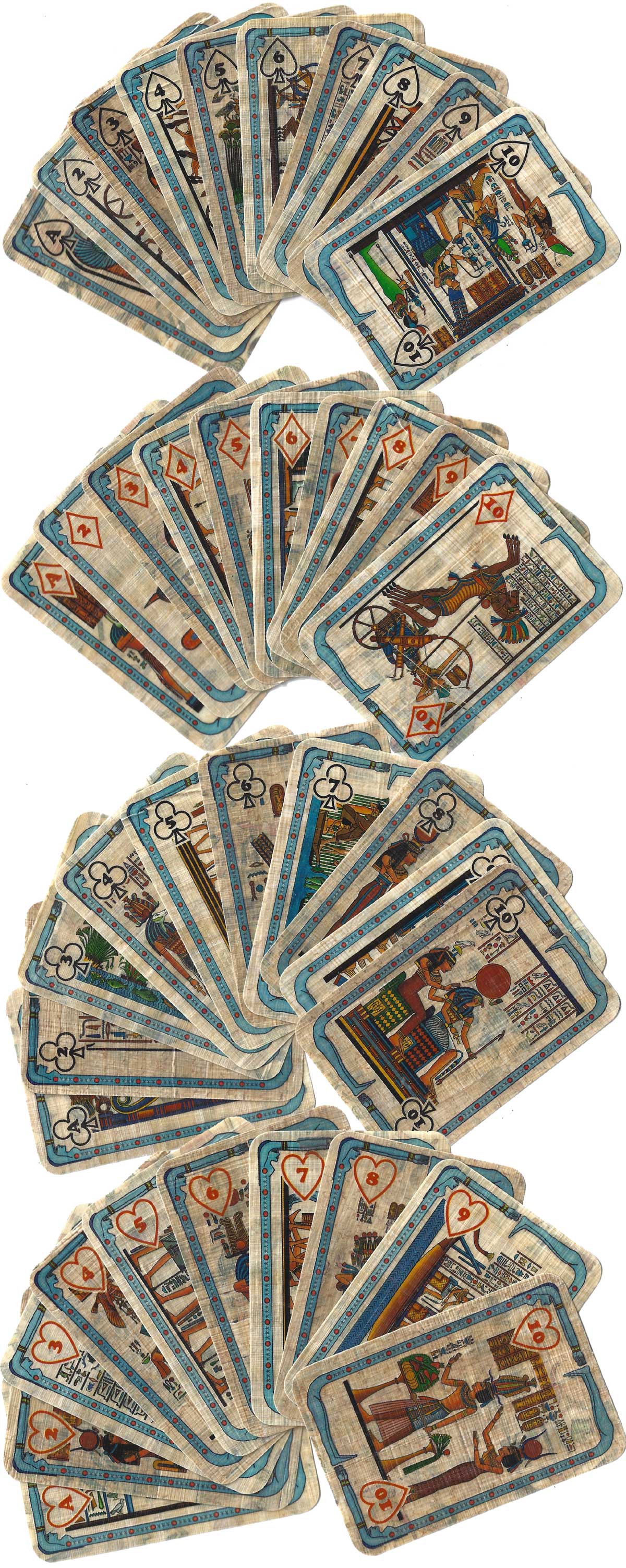 Papyrus playing cards distributed by Egypt Trade, c.1996