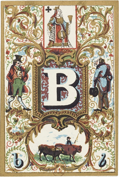 Jeu de cartes abécédaire, Paris 1840. Source gallica.bnf.fr / BnF