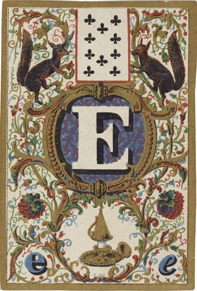 Jeu de cartes abécédaire, Paris 1840. Source gallica.bnf.fr / BnF