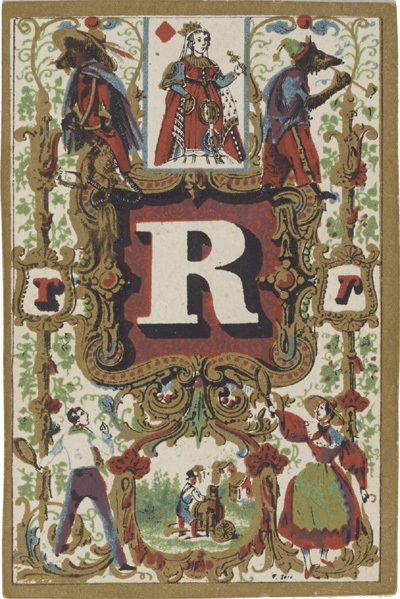 Jeu de cartes abécédaire, Paris 1840. Source gallica.bnf.fr / BnF